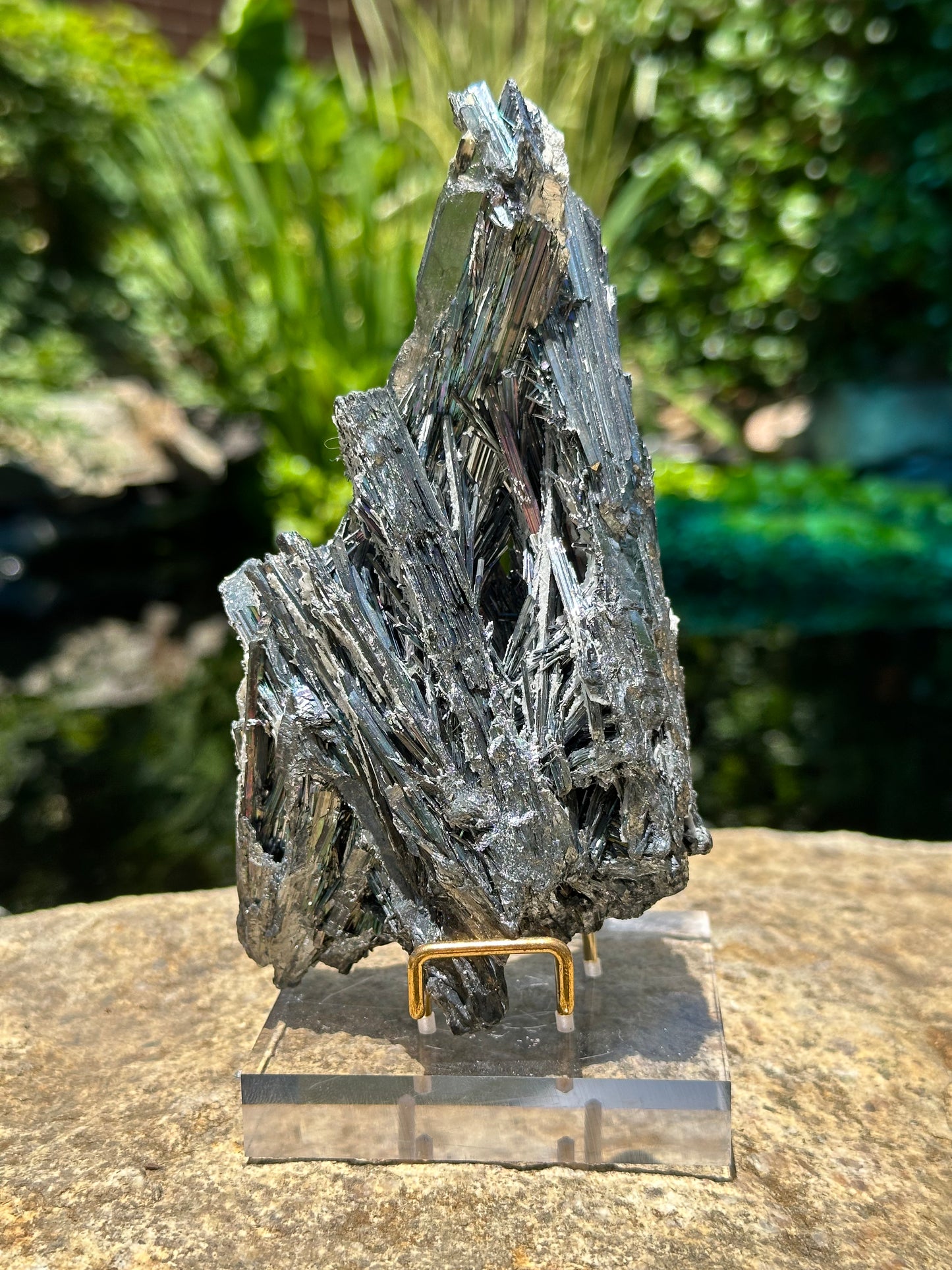 Irridescent Stibnite w/ Stand