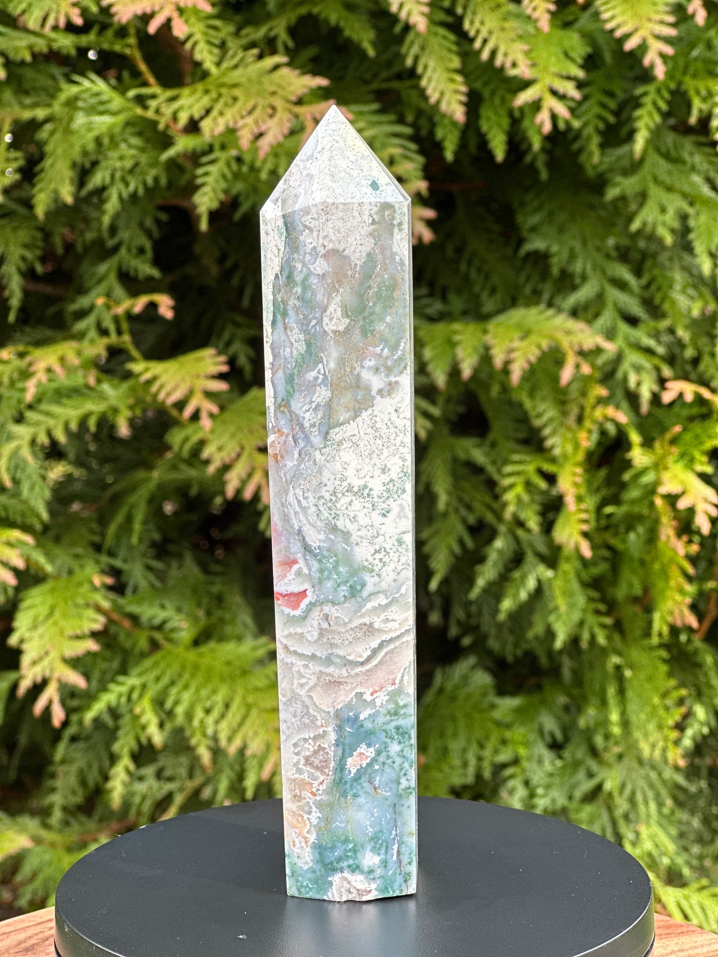 Pink Moss Agate Tower