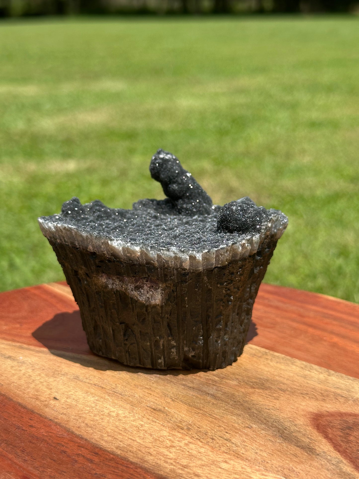 Brazilian Black Sugar Druzy Cupcake Amethyst