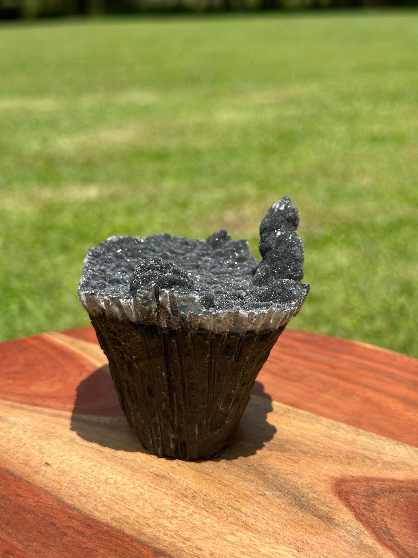 Brazilian Black Sugar Druzy Cupcake Amethyst