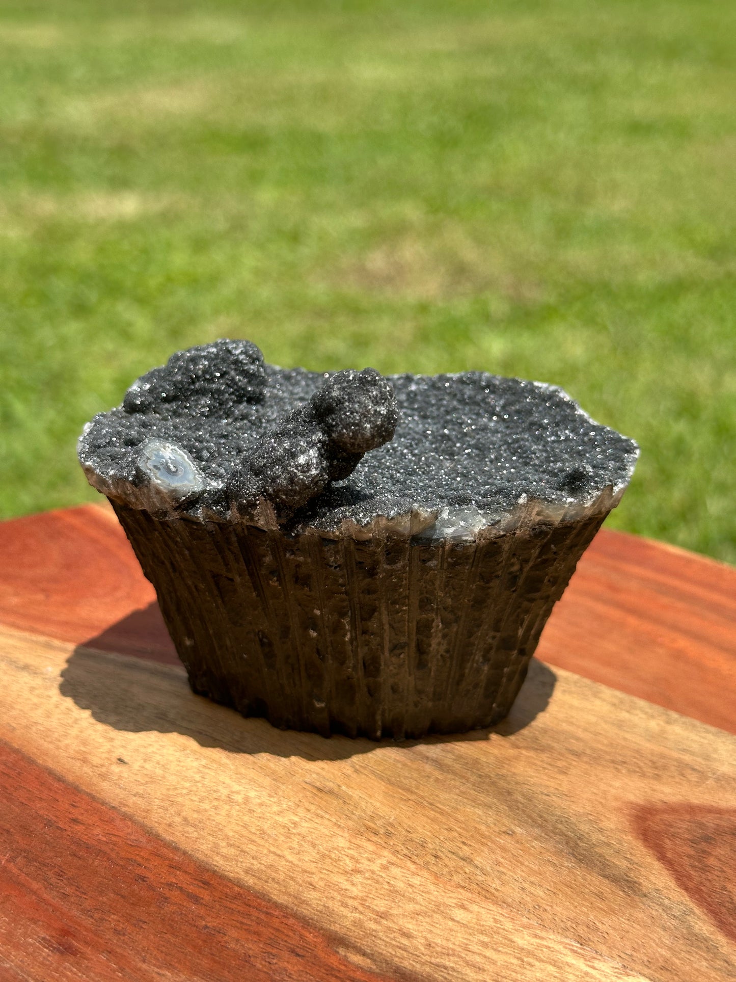 Brazilian Black Sugar Druzy Cupcake Amethyst