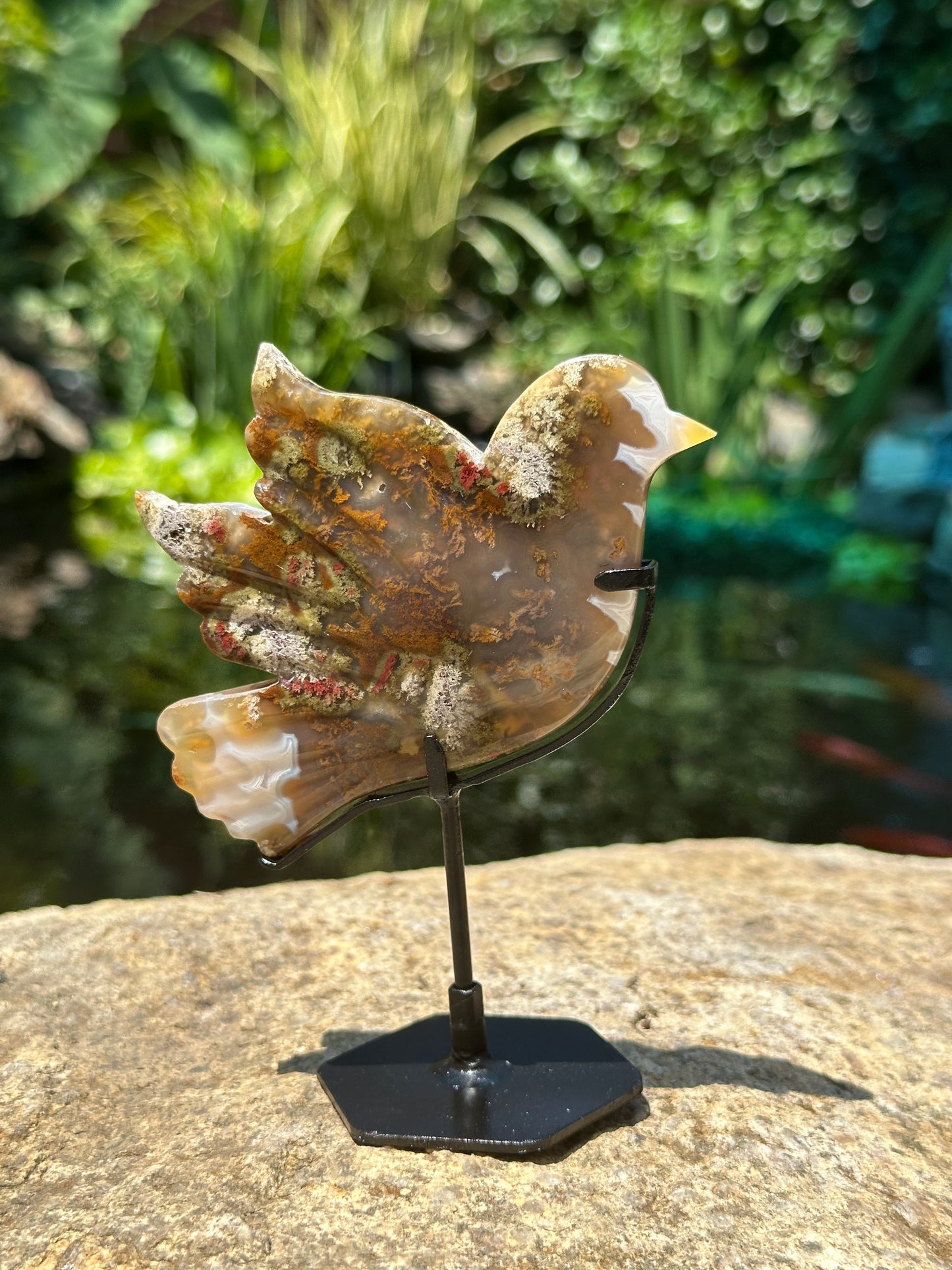 Scenic Moss Agate Bird "C"