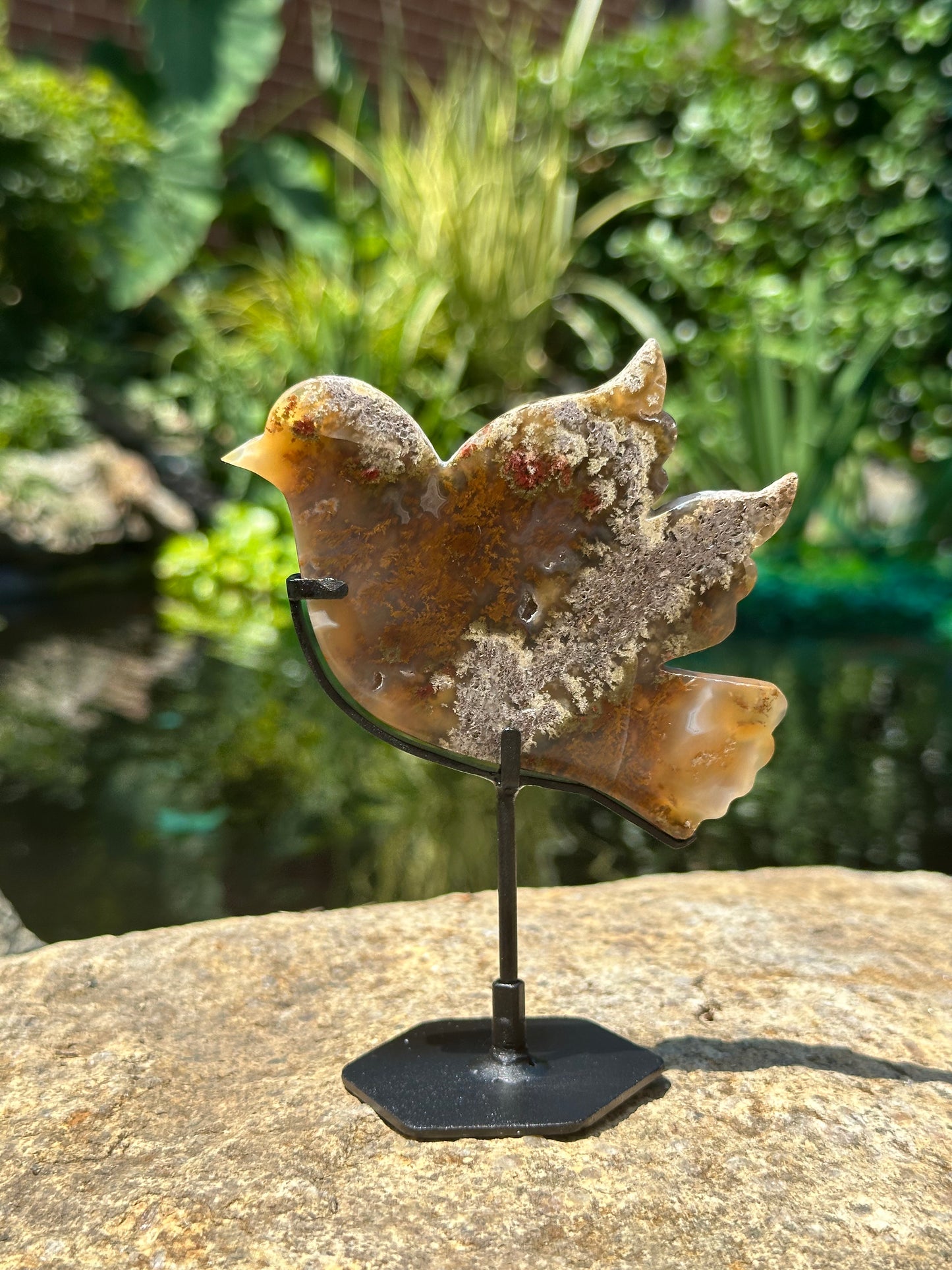 Scenic Moss Agate Bird "C"