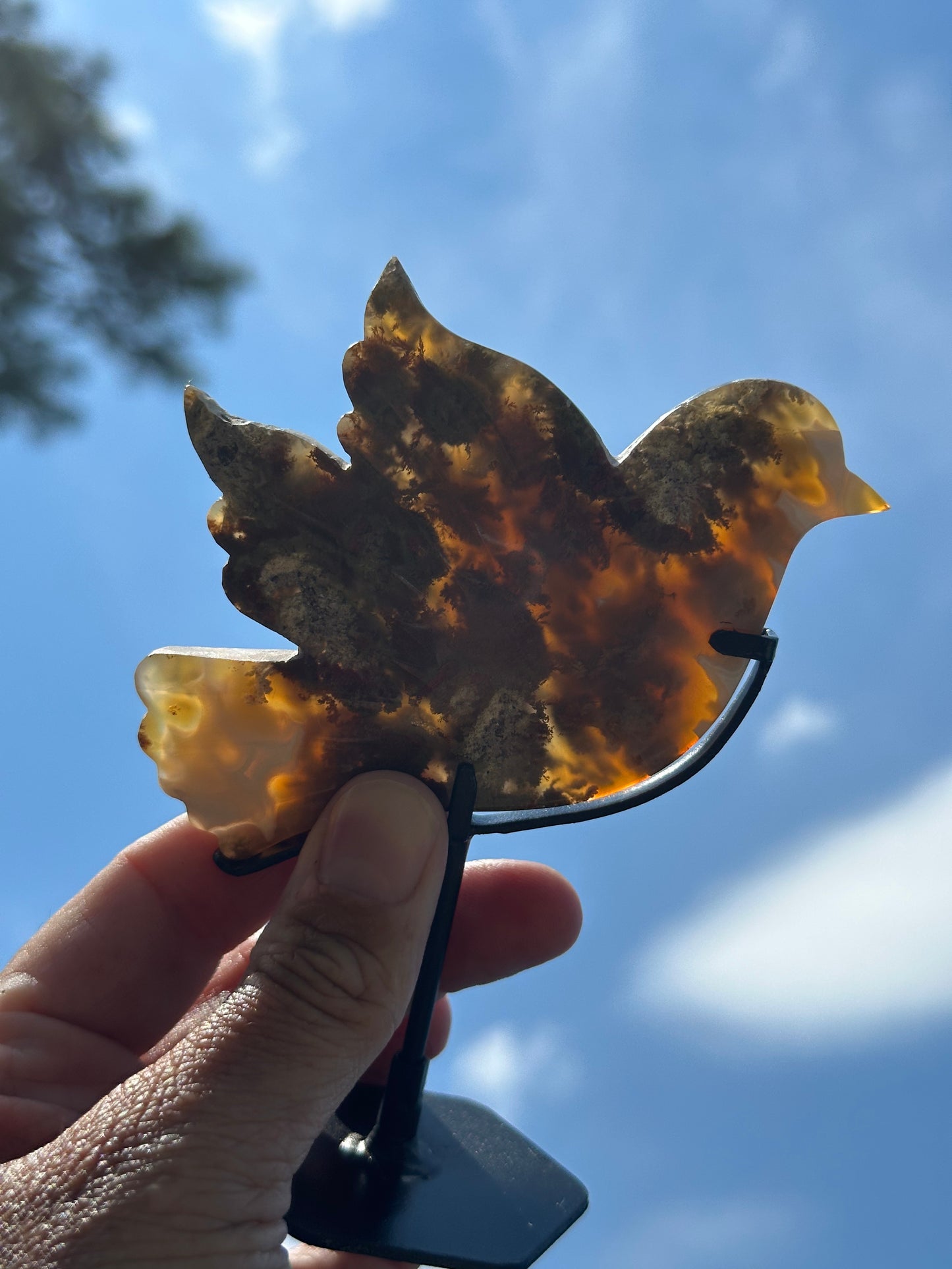 Scenic Moss Agate Bird "C"