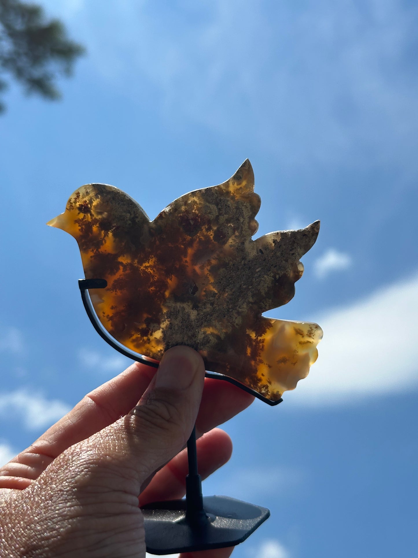 Scenic Moss Agate Bird "C"