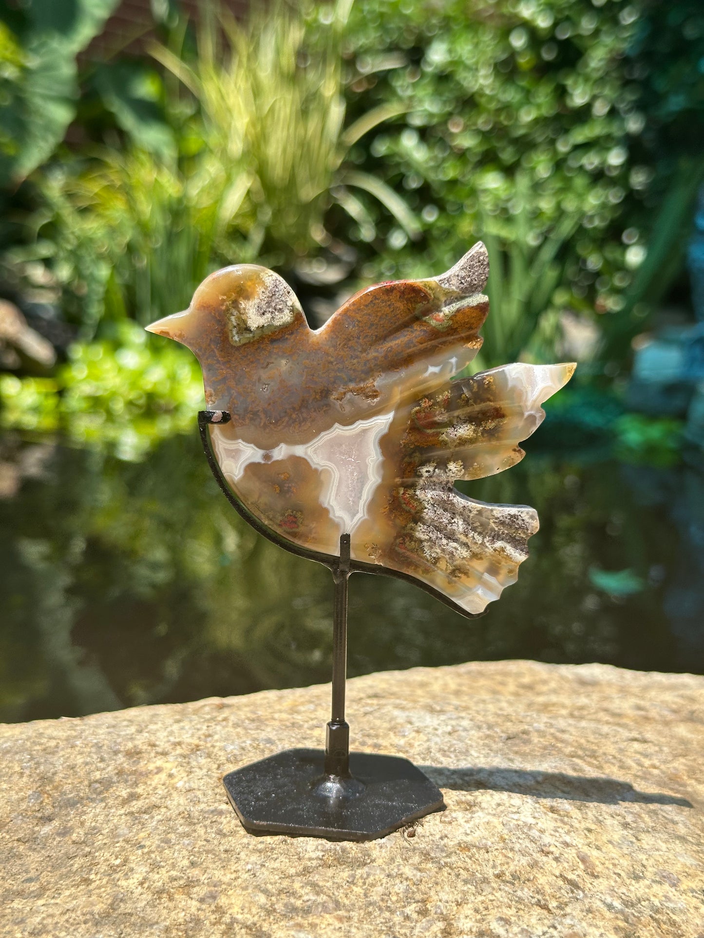 Scenic Moss Agate Bird “A”