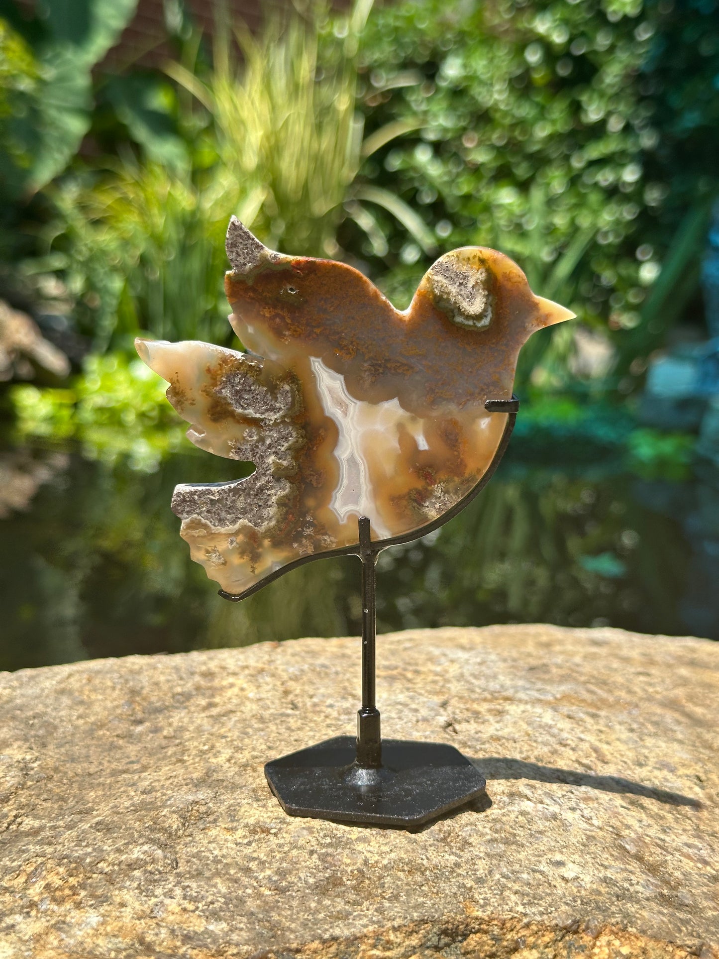 Scenic Moss Agate Bird “A”