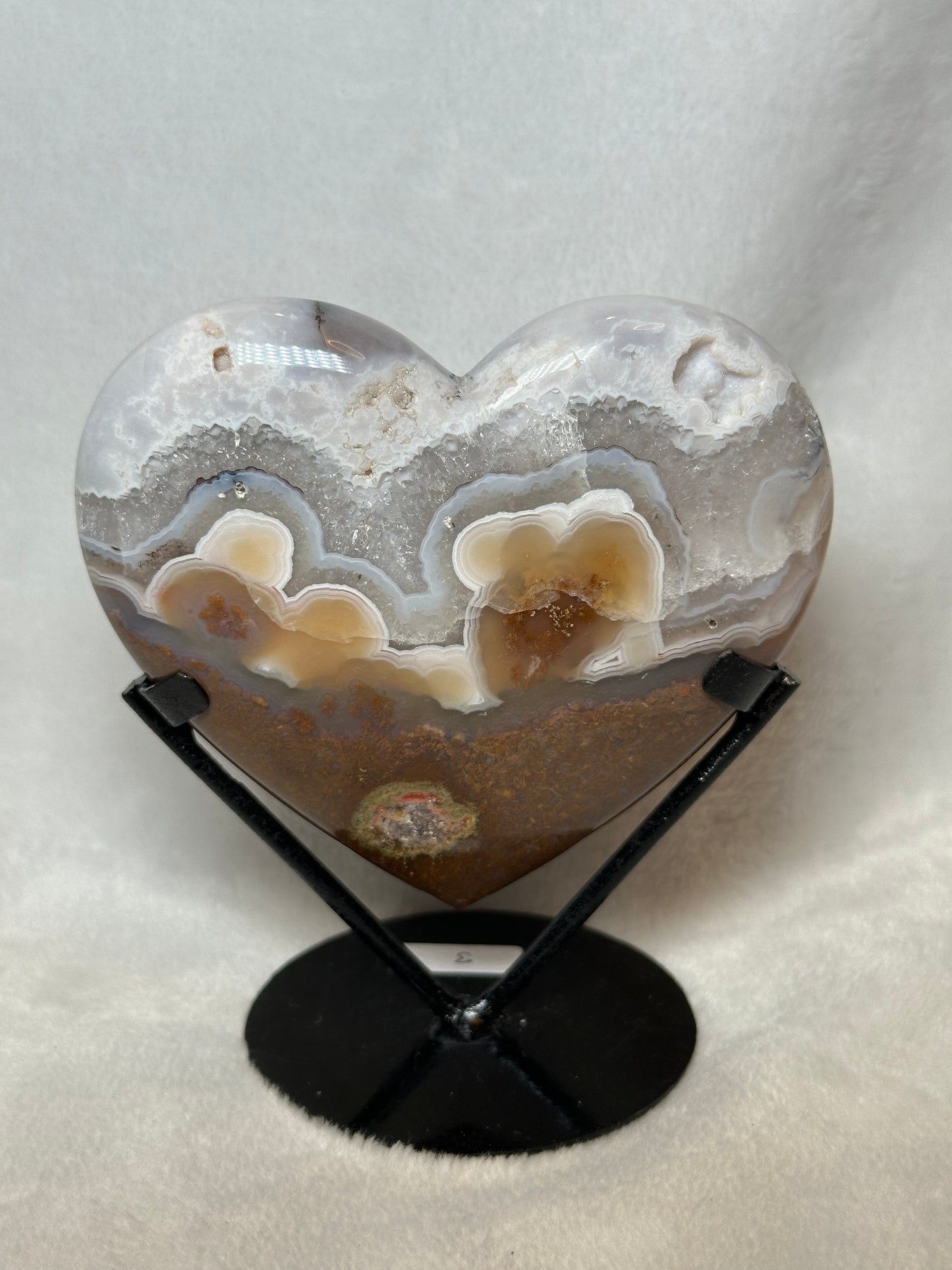 Scenic Moss Agate Hearts w/ Stand "A"